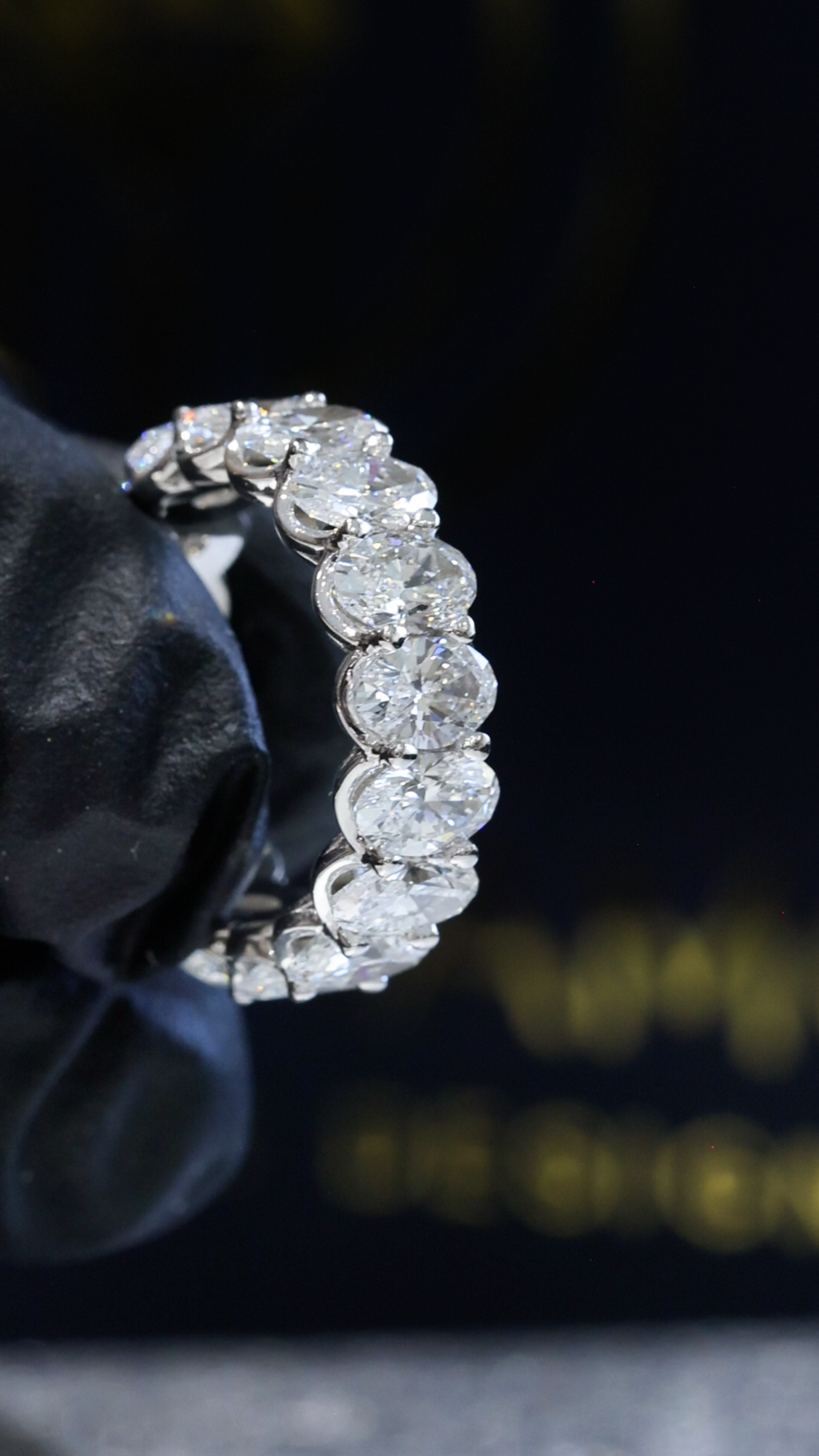 Oval-Cut Lab-Grown Diamond Eternity Wedding Band in White Gold | Prong-Set Design
