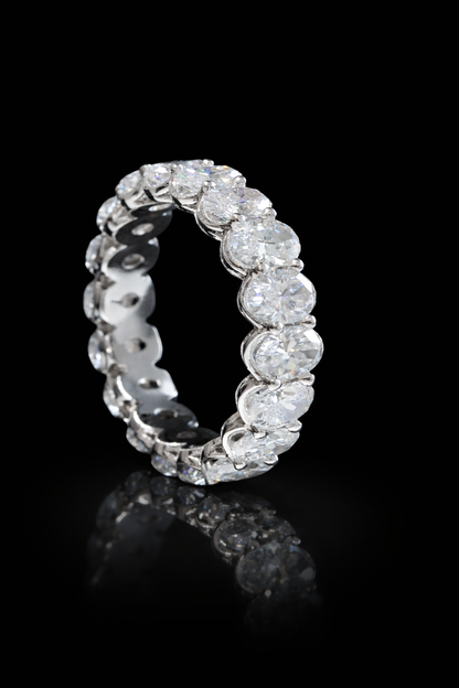 Oval-Cut Lab-Grown Diamond Eternity Wedding Band in White Gold | Prong-Set Design