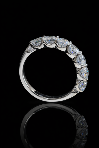 Round-Cut Lab-Grown Diamond Eternity Wedding Band in White Gold | Prong-Set Design