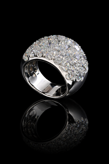 Lab-Grown Diamond Multi-Row Eternity Band in White Gold | Pavé Round Brilliant Setting