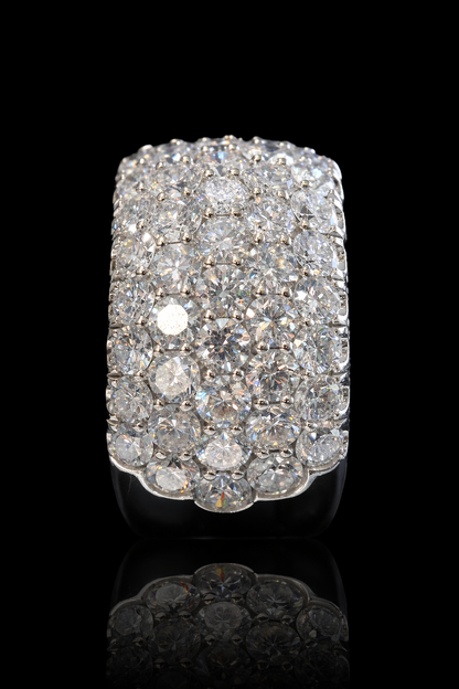 Wide Pavé Lab-Grown Diamond Eternity Band in White Gold | Multi-Row Round Cut
