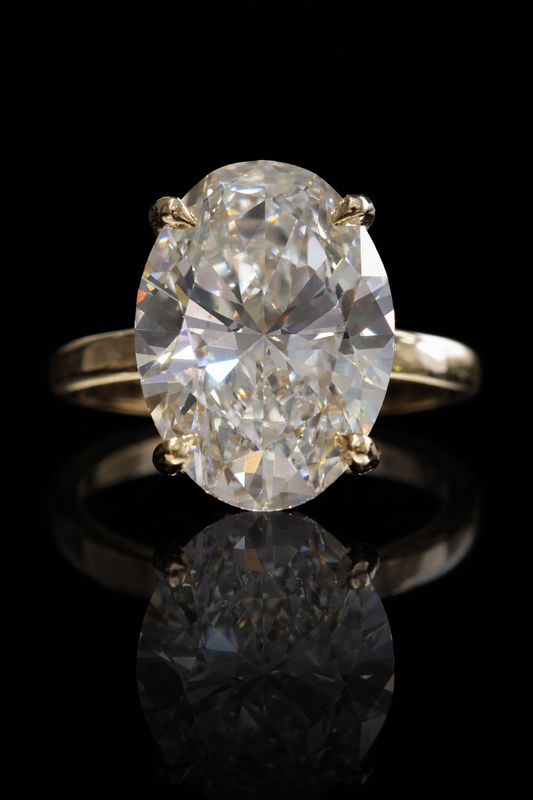 Oval-Cut Lab-Grown Diamond Solitaire Ring in Yellow Gold | Elegant Prong Setting