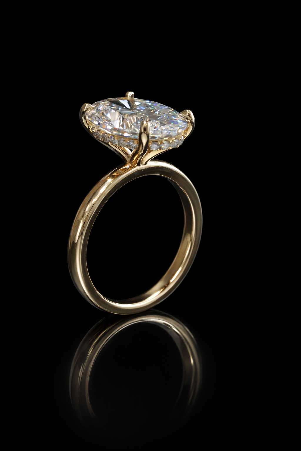 Oval-Cut Lab-Grown Diamond Solitaire Ring in Yellow Gold | Elegant Prong Setting