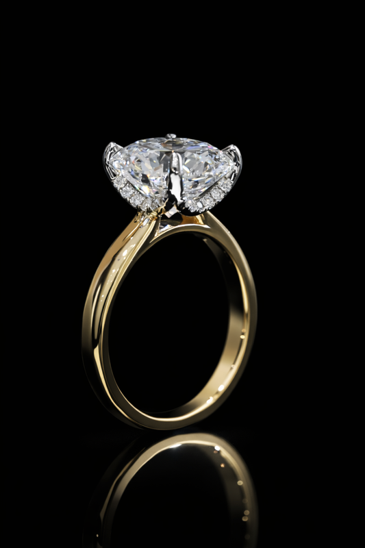 Round-Cut Lab-Grown Diamond Solitaire Ring in Yellow Gold | Classic Prong Setting