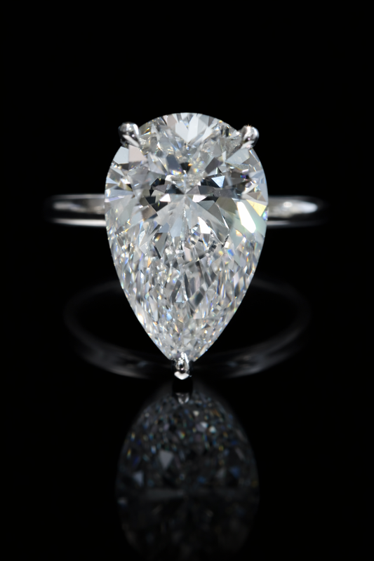 Pear-Shaped Lab-Grown Diamond Solitaire Ring in White Gold | Elegant Prong Setting