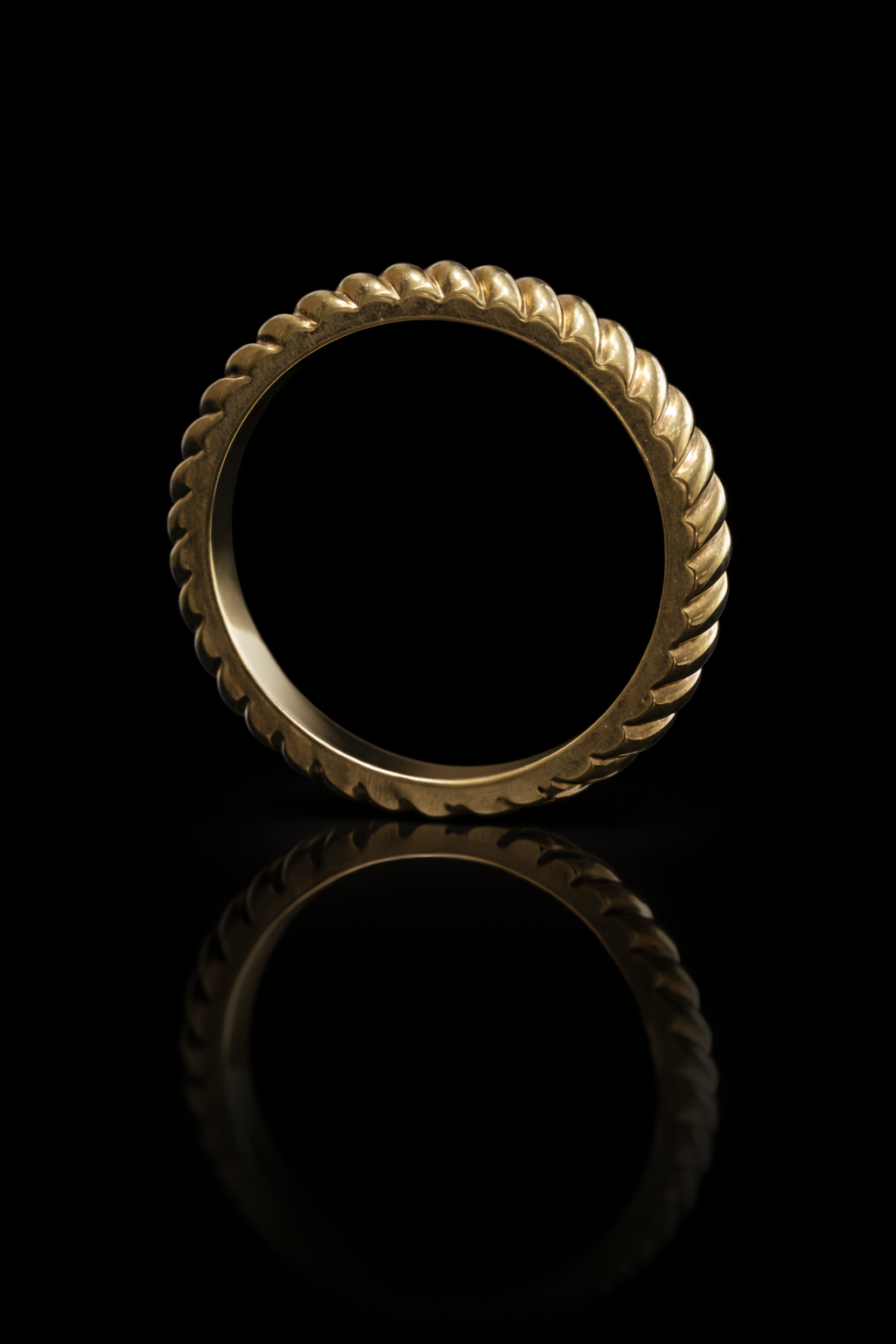 Men’s Braided Wedding Band in Yellow Gold