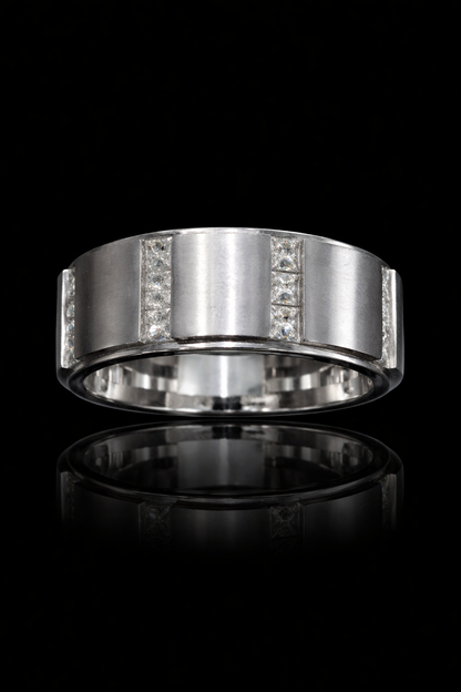 Men’s Channel-Set Diamond Wedding Band in White Gold | 2.50 CTW