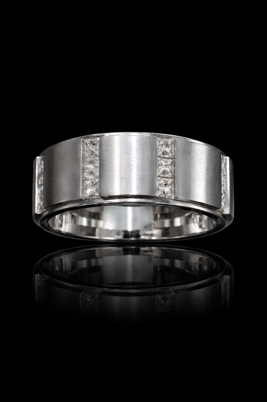 Men’s Channel-Set Diamond Wedding Band in White Gold | 2.50 CTW