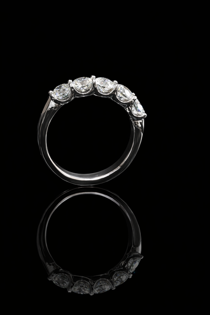 Round Diamond Half Eternity Band in 14K White Gold | 1.50 CTW