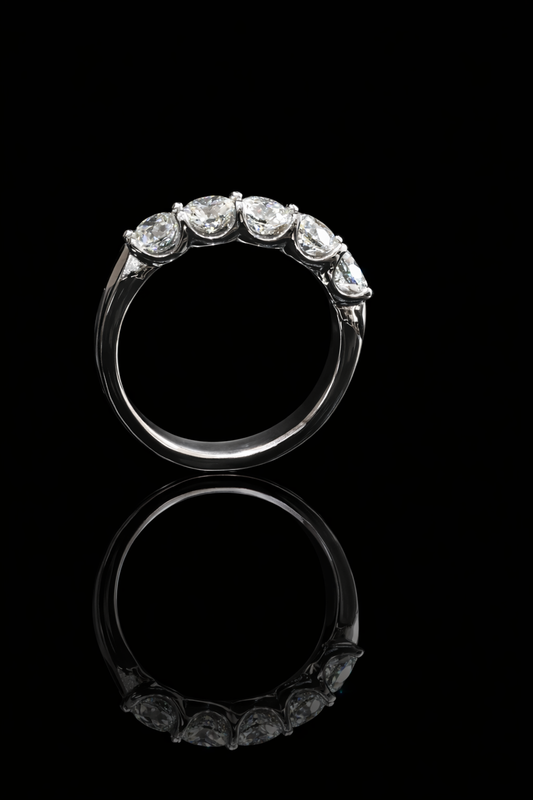 Round Diamond Half Eternity Band in 14K White Gold | 1.50 CTW