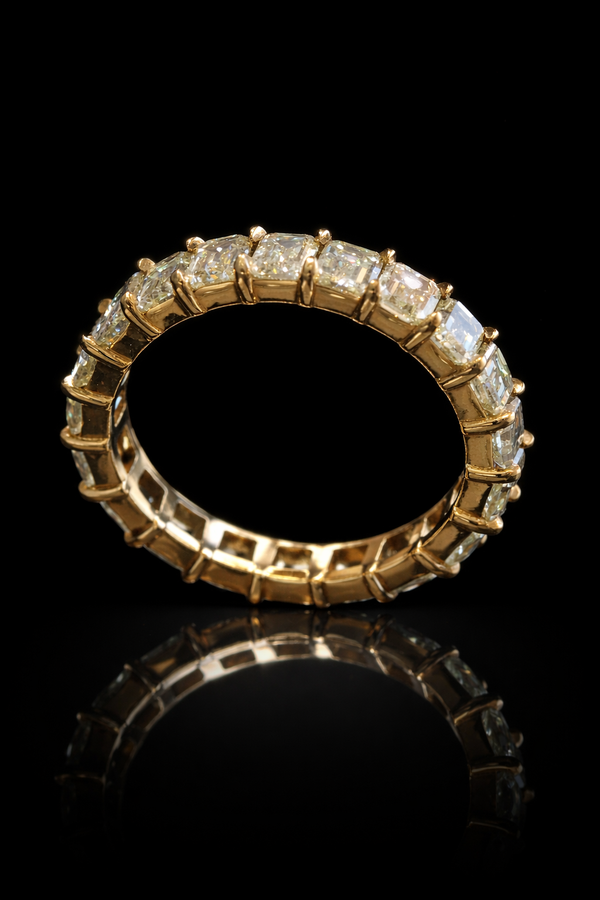 Emerald Cut Diamond Eternity Band in 14K Yellow Gold | 3.30 CT
