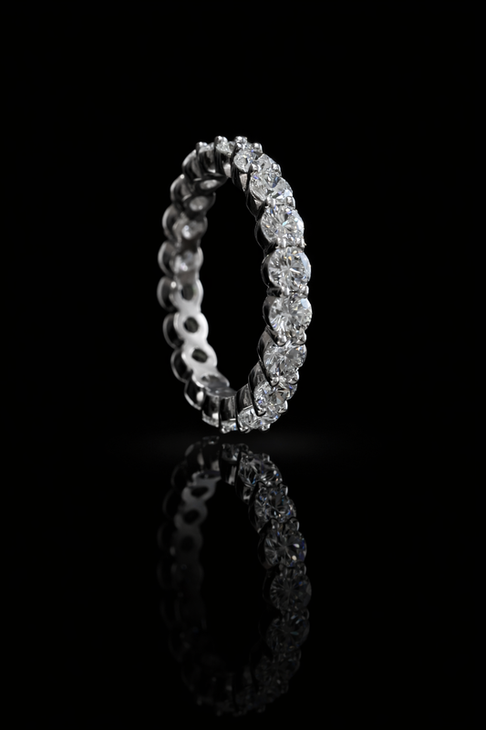 Round Brilliant Shared-Prong Diamond Eternity Band in 14K White Gold | 2.30 CT