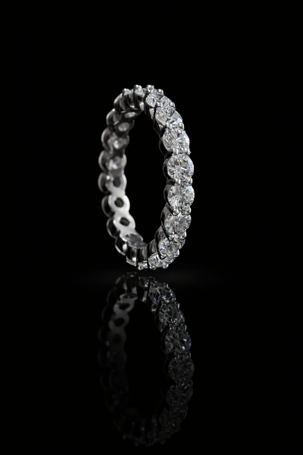 Round Brilliant Shared-Prong Diamond Eternity Band in 14K White Gold | 2.30 CT