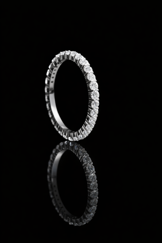 Round Brilliant Shared-Prong Diamond Eternity Band in 14K White Gold – 1.15 CT