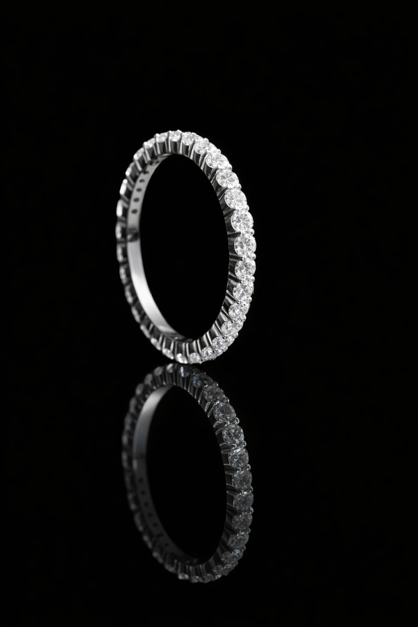 Round Brilliant Shared-Prong Diamond Eternity Band in 14K White Gold – 1.15 CT