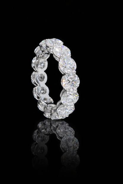 Round-Cut Lab-Grown Diamond Eternity Wedding Band in White Gold | Prong-Set Design