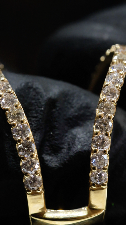 Natural Diamond Open Bypass Double Row Pavé Ring in Yellow Gold | .9CT GH.SI
