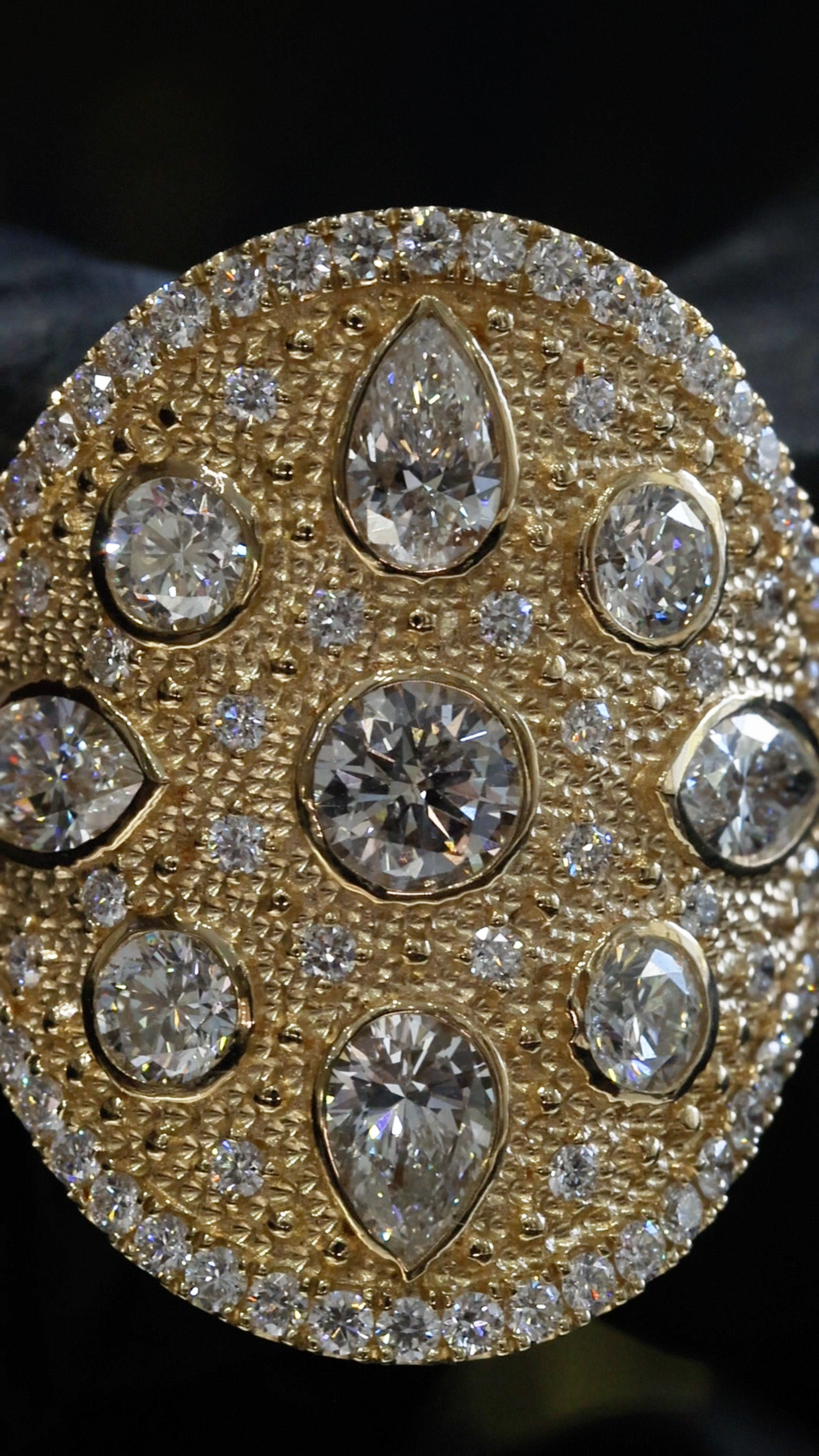 Natural Diamond Multi-Shape Cluster Ring in Yellow Gold | Bold Statement Luxury Design