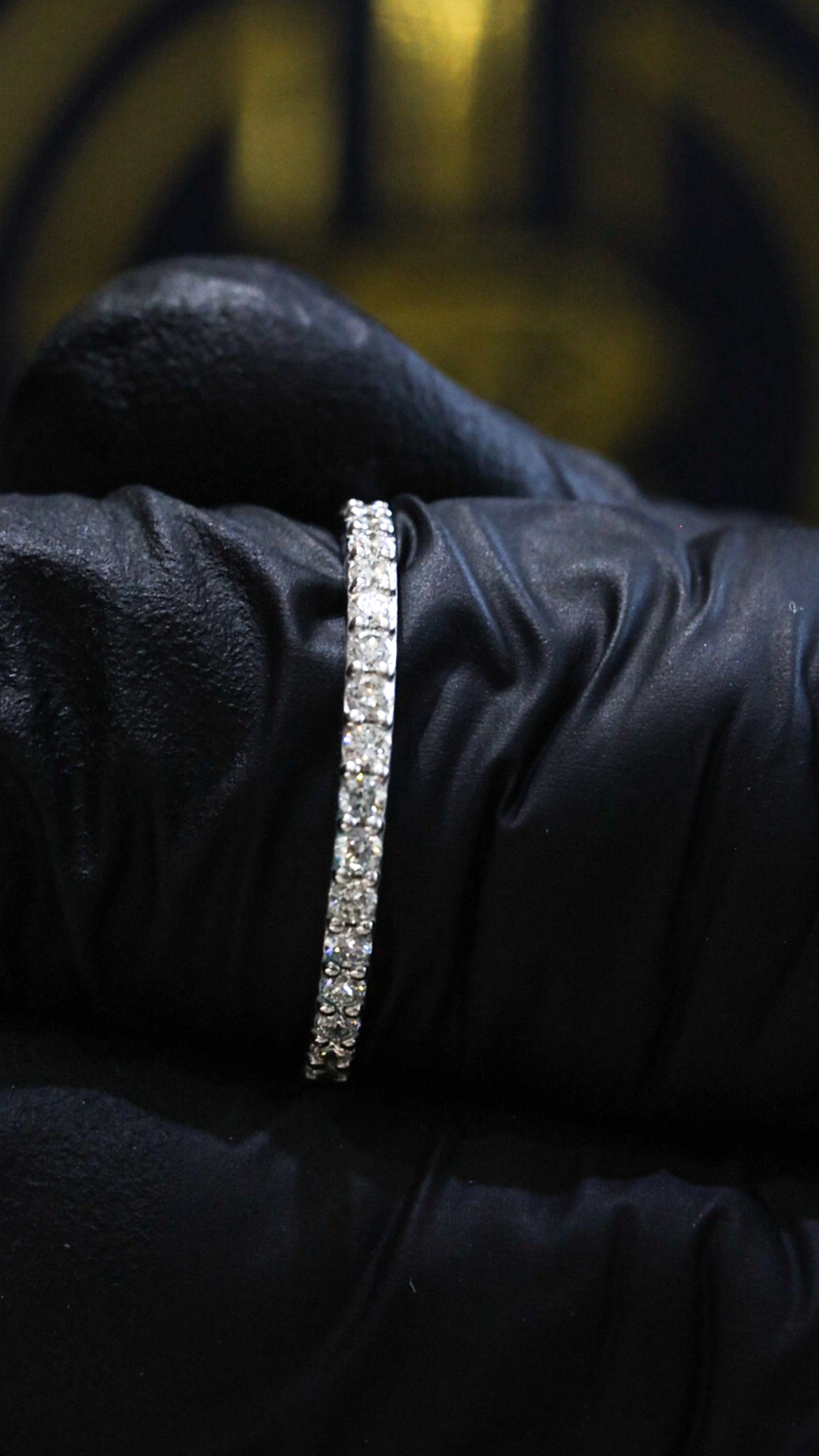 Round Pavé Diamond Eternity Band in 14K White Gold | 0.58ctw GH/SI