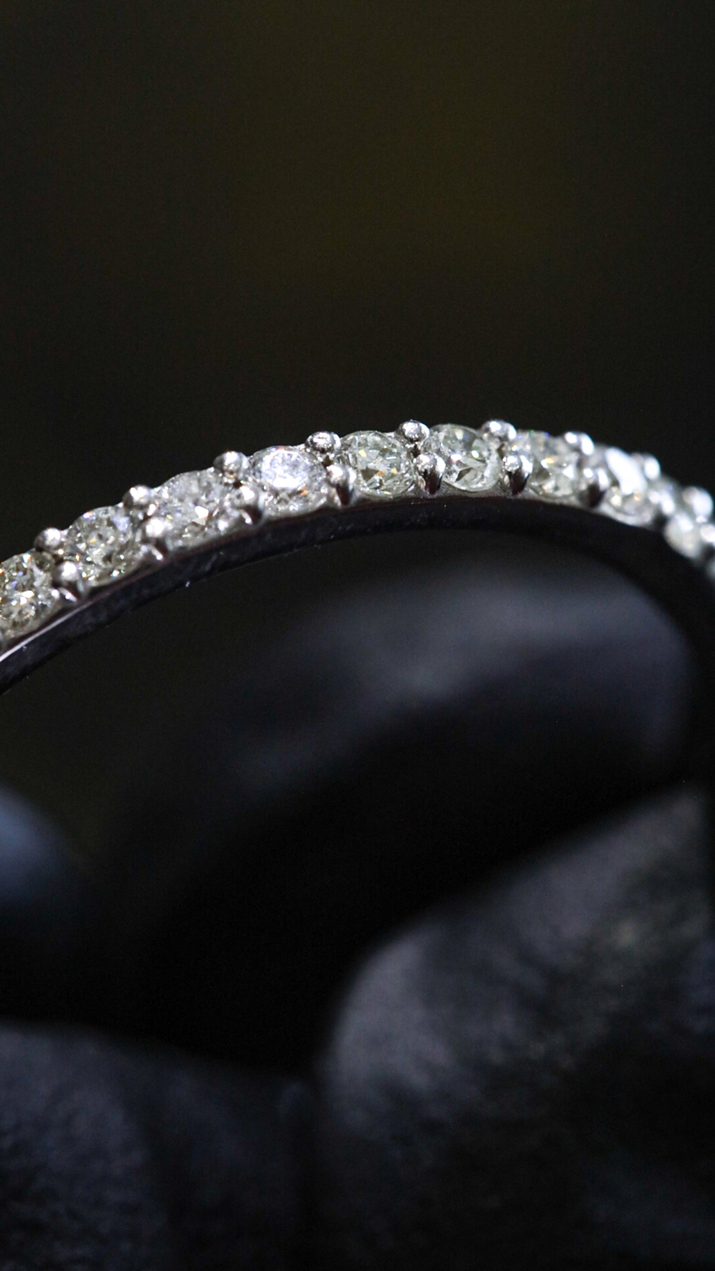Round Pavé Diamond Eternity Band in 14K White Gold | 0.58ctw GH/SI