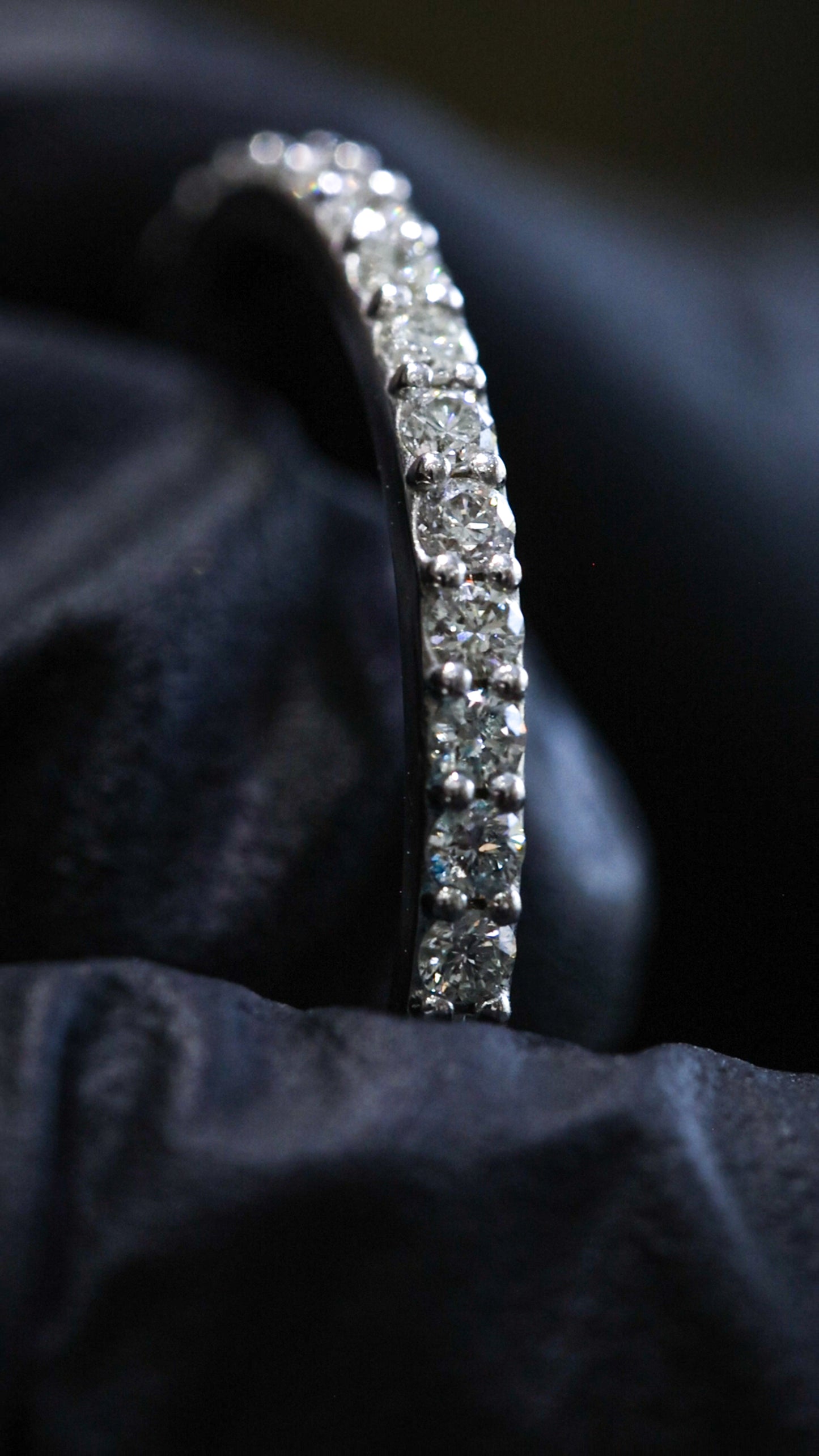 Round Pavé Diamond Eternity Band in 14K White Gold | 0.58ctw GH/SI