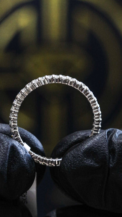 Round Pavé Diamond Eternity Band in 14K White Gold | 0.50 CT