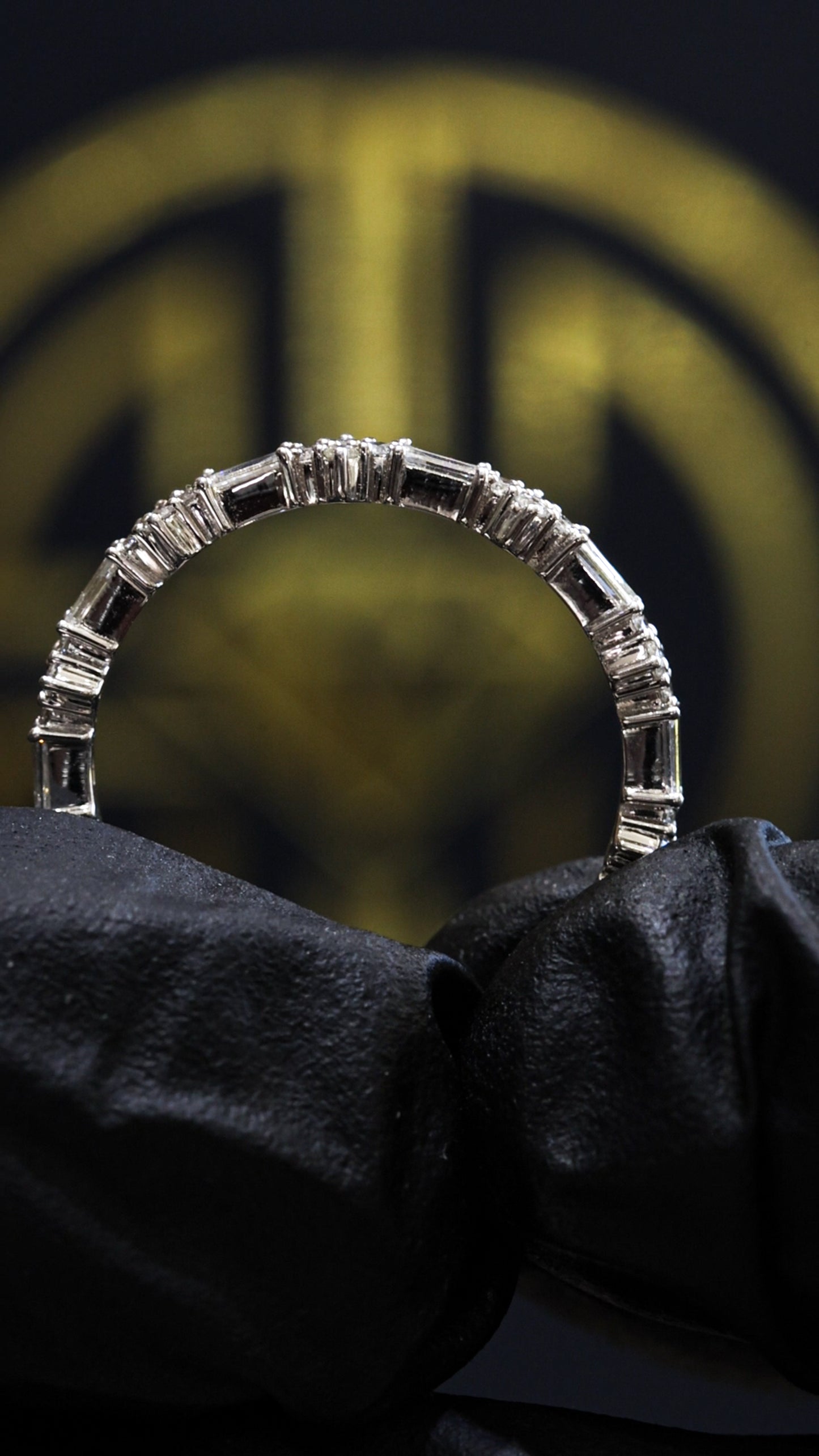 Baguette & Round Diamond Eternity Band in 14K White Gold | 0.82 CT