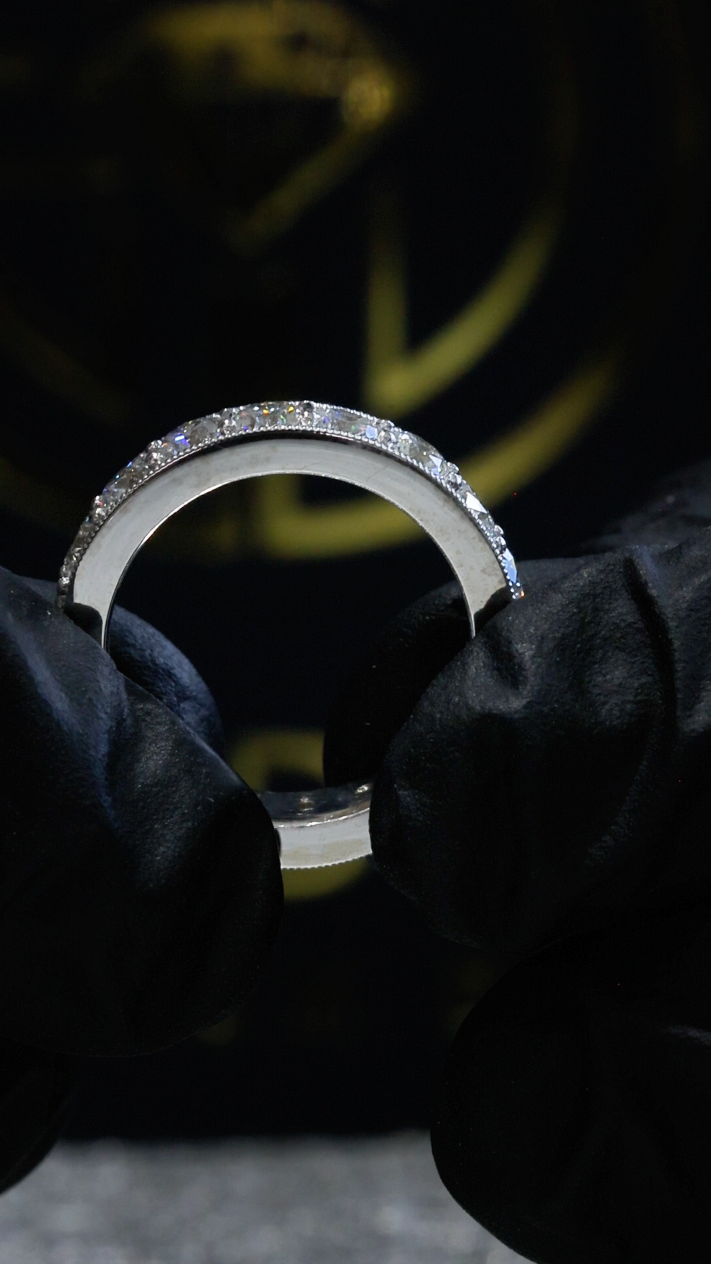 Round Lab-Grown Diamond Eternity Band in White Gold | Milgrain Edge Setting