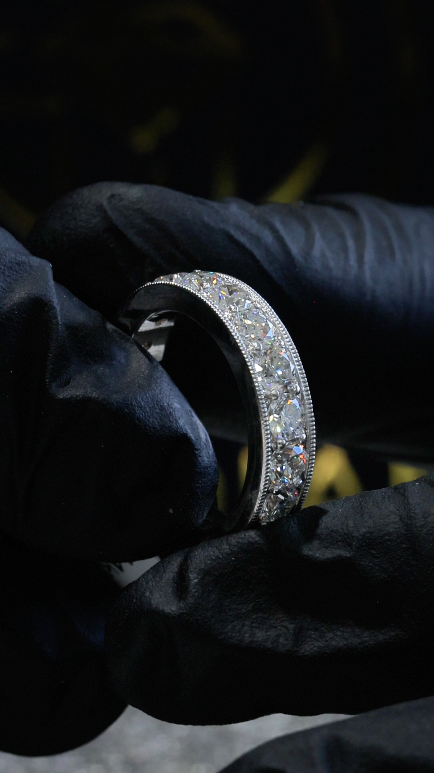 Round Lab-Grown Diamond Eternity Band in White Gold | Milgrain Edge Setting
