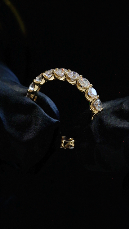 Round-Cut Lab-Grown Diamond Eternity Wedding Band in Yellow Gold | Prong-Set Design