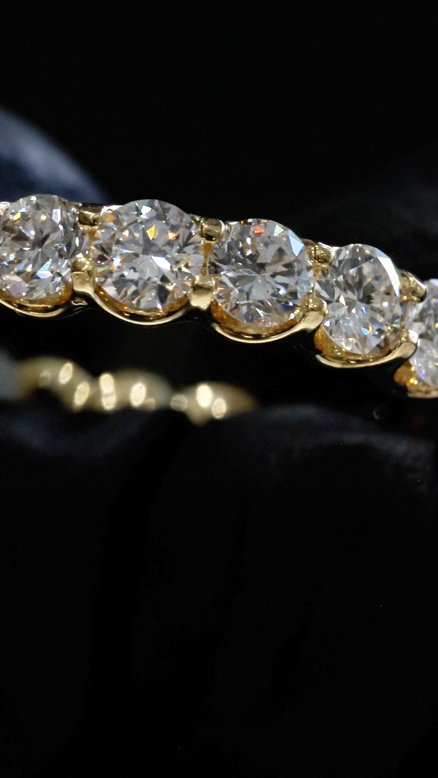 Round-Cut Lab-Grown Diamond Eternity Wedding Band in Yellow Gold | Prong-Set Design