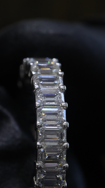 Emerald Cut Diamond Eternity Band in White Gold | 3.30 CTW Diamonds