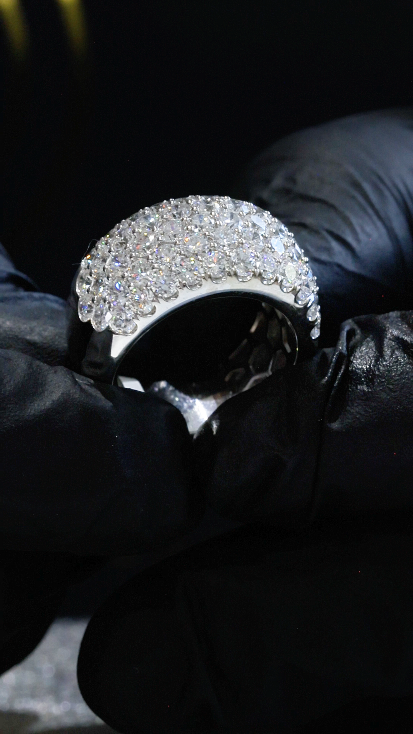 Wide Pavé Lab-Grown Diamond Eternity Band in White Gold | Multi-Row Round Cut