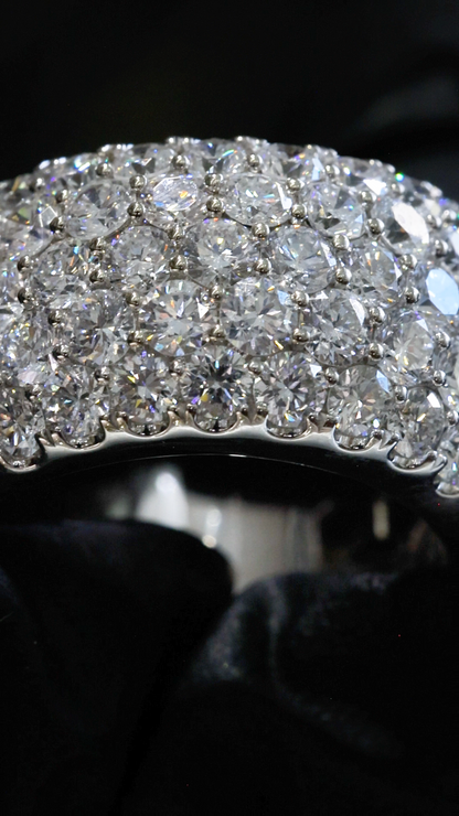 Wide Pavé Lab-Grown Diamond Eternity Band in White Gold | Multi-Row Round Cut