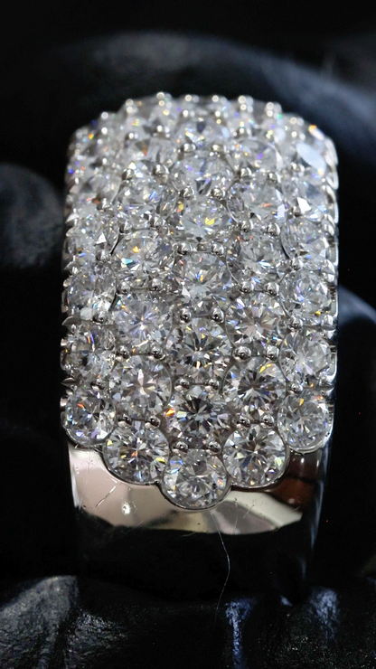 Wide Pavé Lab-Grown Diamond Eternity Band in White Gold | Multi-Row Round Cut