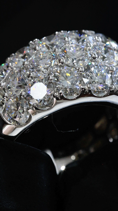 Wide Pavé Lab-Grown Diamond Eternity Band in White Gold | Multi-Row Round Cut Design