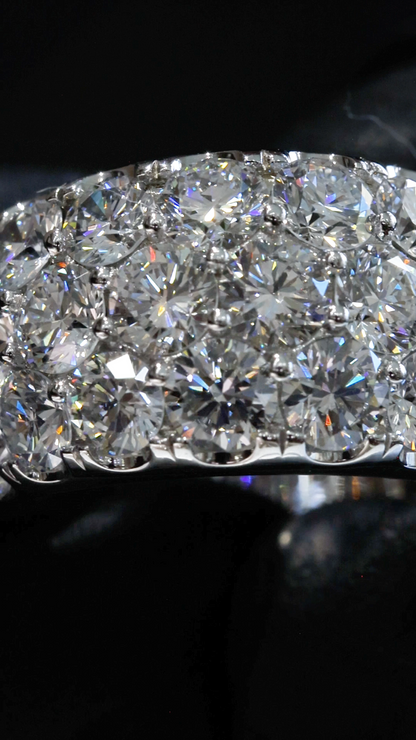 Wide Pavé Lab-Grown Diamond Eternity Band in White Gold | Multi-Row Round Cut Design