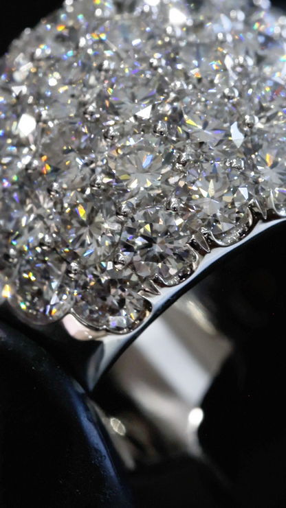 Lab-Grown Diamond Multi-Row Eternity Band in White Gold | Pavé Round Brilliant Setting