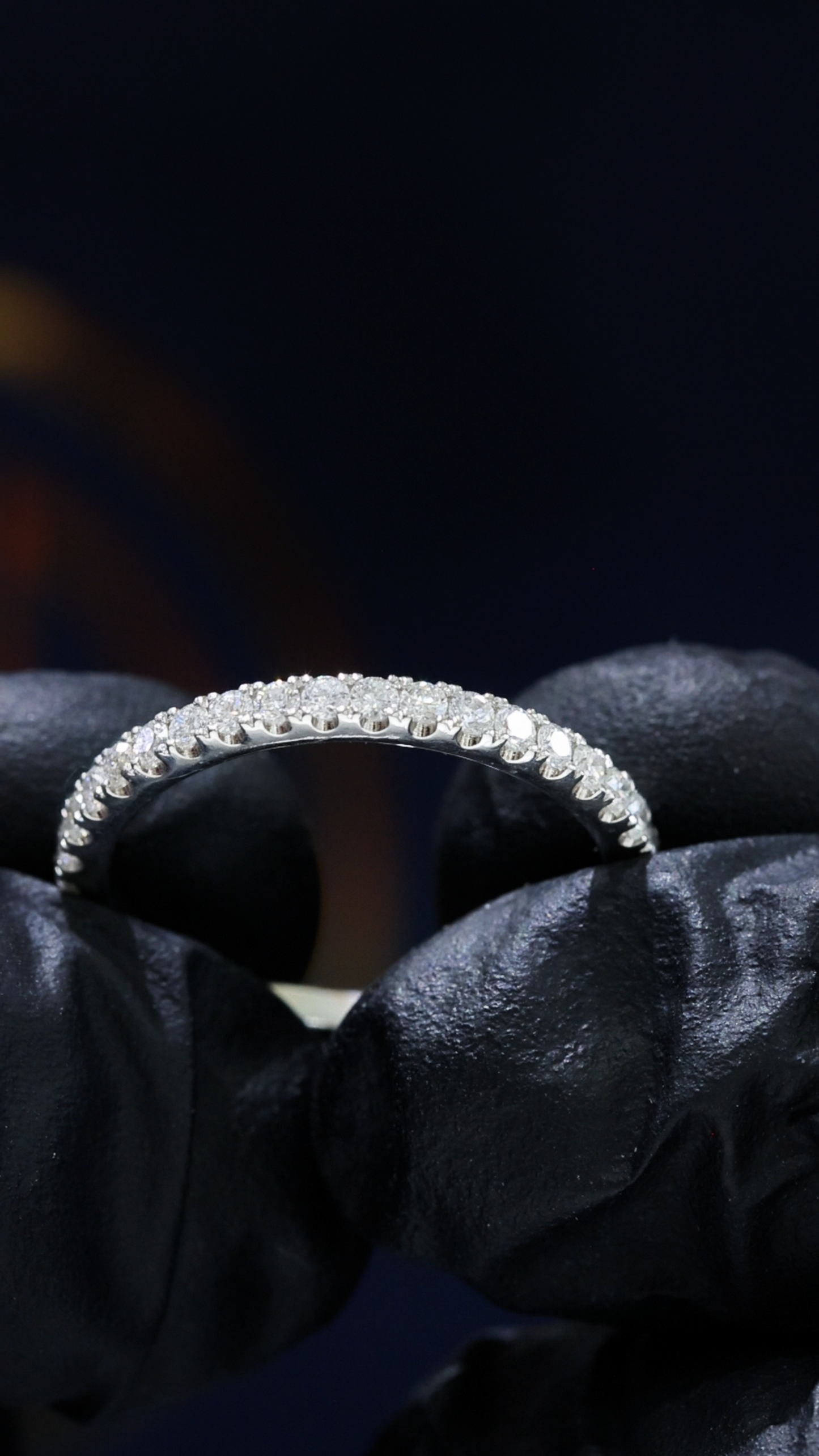 Natural Diamond Shared Prong Brilliance 14K White Gold | 0.62 CT houston jeweler
