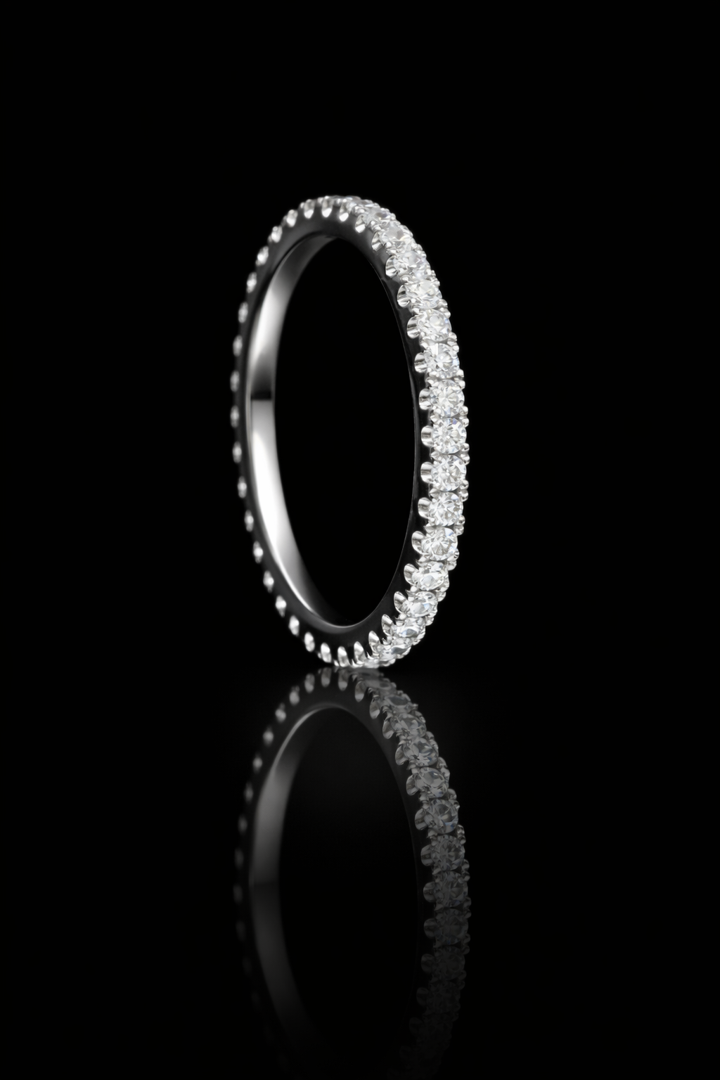 Natural Diamond Shared Prong Brilliance 14K White Gold | 0.62 CT houston jeweler