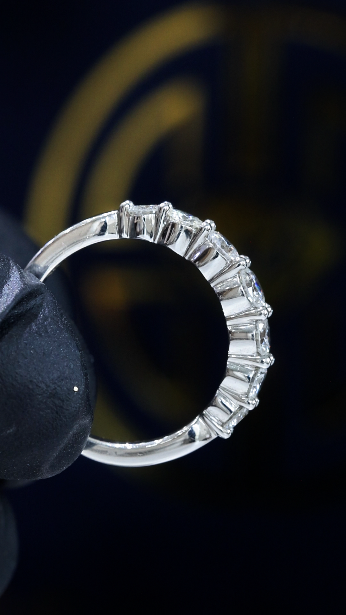 Round Brilliant Diamond Anniversary Band in 14K White Gold | 1.10 CTW Shared-Prong Setting