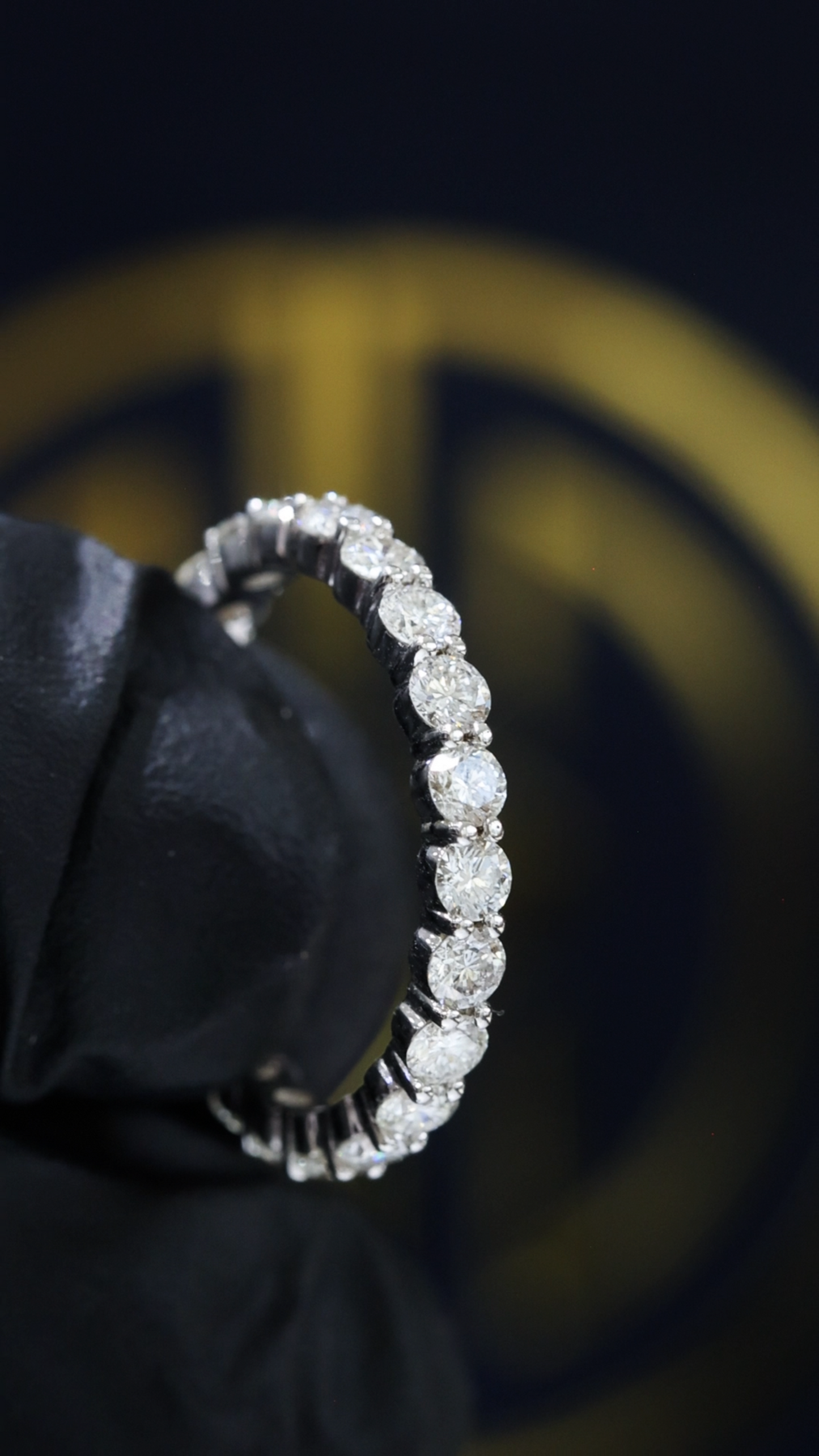 Natural Diamond Round Brilliant Eternity Band in 14K White Gold | 1.50 houston jeweler