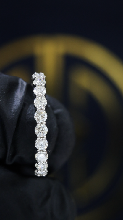 Natural Diamond Round Brilliant Eternity Band in 14K White Gold | 1.50 houston jeweler