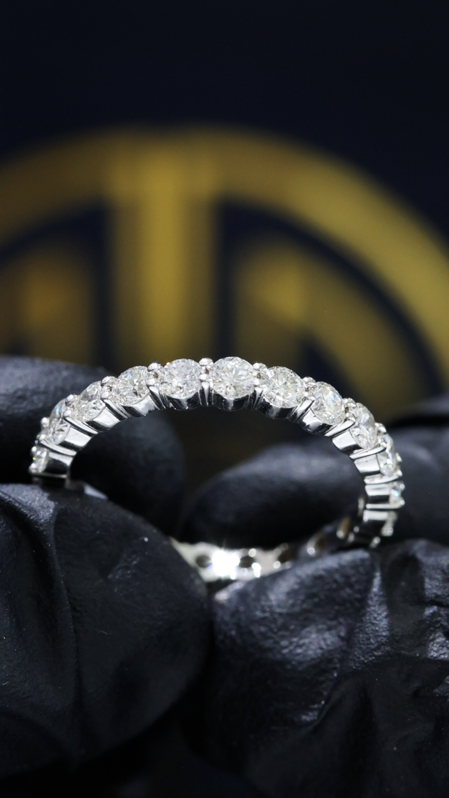 Natural Diamond Round Brilliant Eternity Band in 14K White Gold | 1.50 houston jeweler