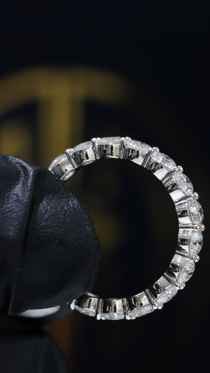 Natural Round Brilliant Diamond Eternity Band in 14K White Gold | 2.86 CTW houston jeweler