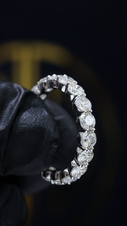 Natural Round Brilliant Diamond Eternity Band in 14K White Gold | 2.86 CTW houston jeweler