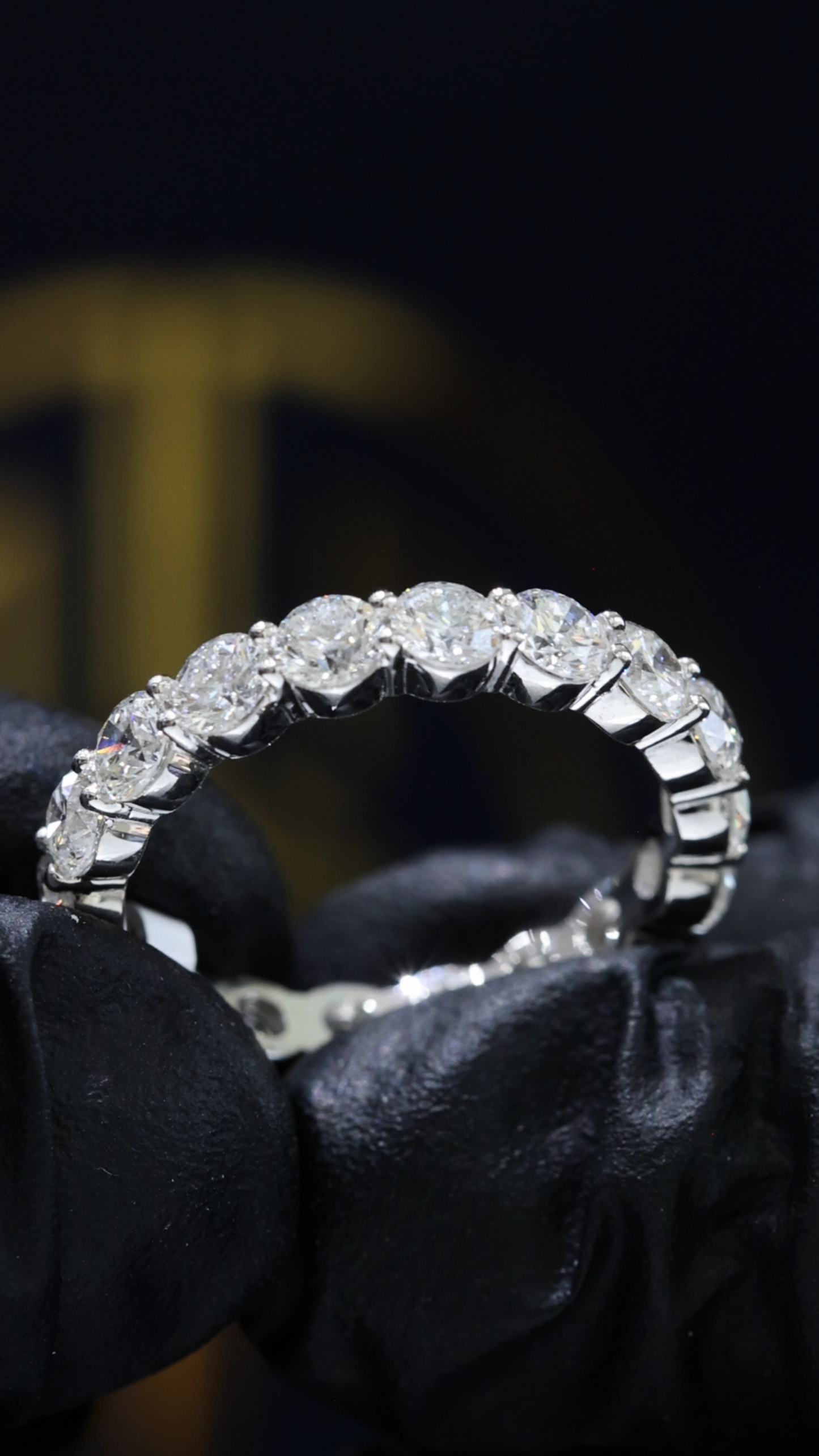 Natural Round Brilliant Diamond Eternity Band in 14K White Gold | 2.86 CTW houston jeweler