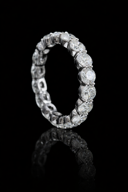 Natural Round Brilliant Diamond Eternity Band in 14K White Gold | 2.86 CTW houston jeweler