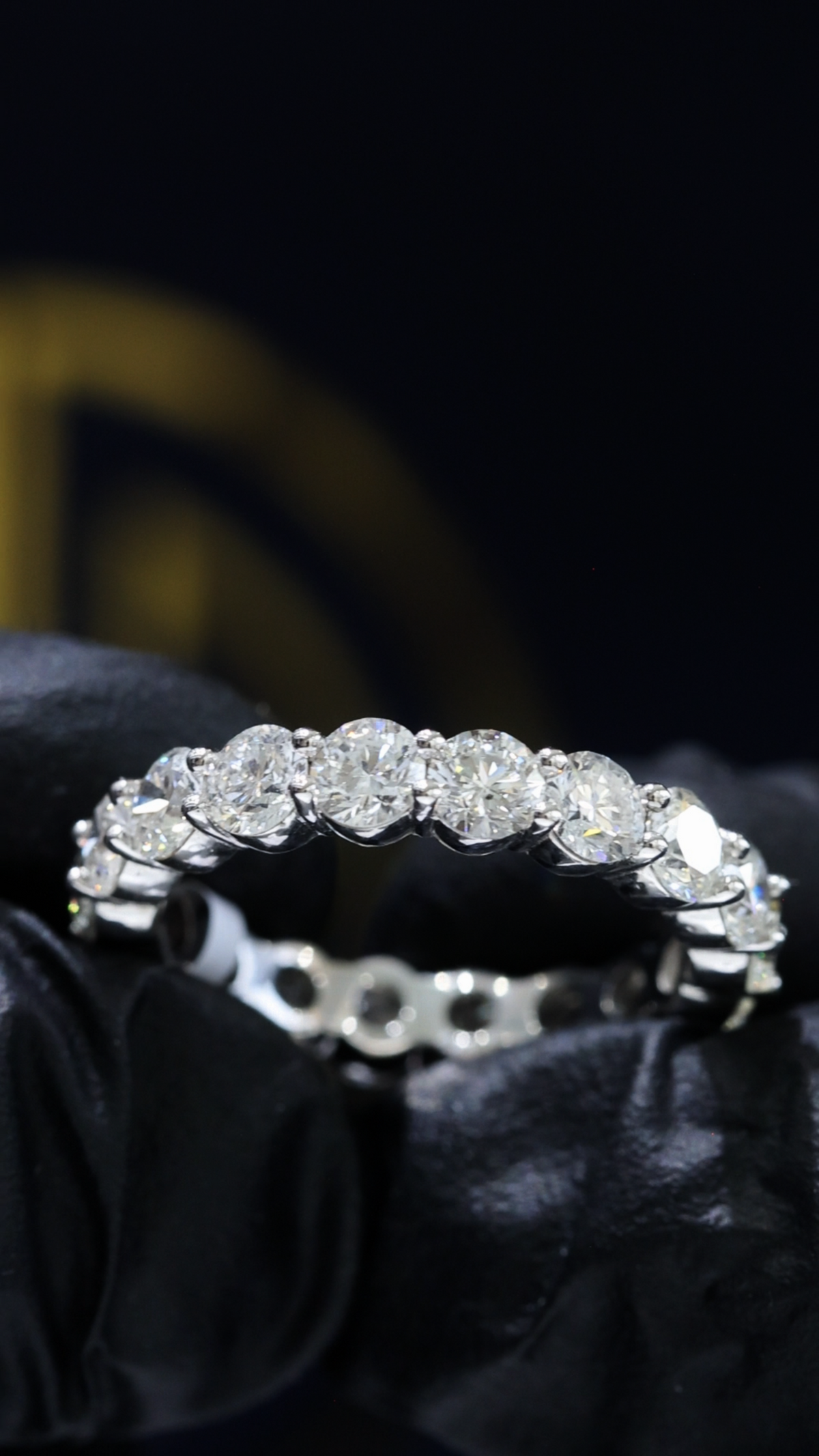 Natural Round Brilliant Diamond Eternity Band in 14K White Gold | 3.07 CTW