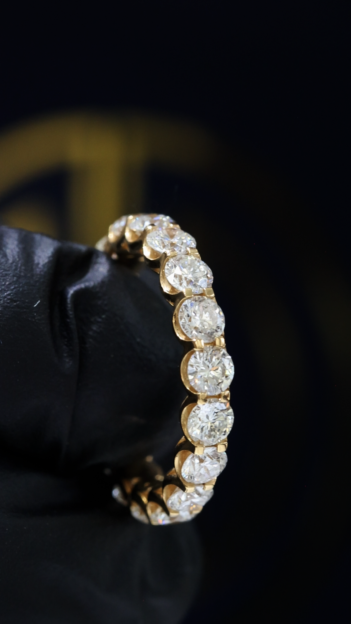 Natural Round Brilliant Diamond Eternity Band in 14K Yellow Gold | 3.10 CTW houston jeweler